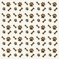 Charming Seamless Pattern, Delightful Brown Paws and Bones Design Vector Illustration
