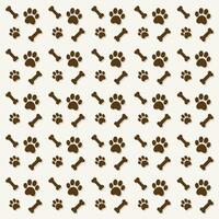 Charming Seamless Pattern, Delightful Brown Paws and Bones Design Vector Illustration