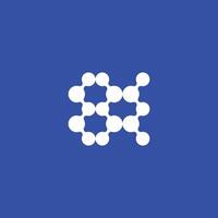 abstract technology molecule 83 numbers connecting dots creative logo vector