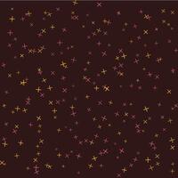 Cross stars vector pattern with pink and yellow colors on a dark background