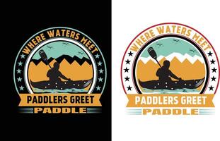 round paddle boarding t shirt design. vector