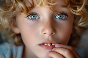 ai generado niño tomando pastillas, niños y medicamentos foto