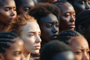 AI generated Diverse group of people women with confident facial expressions photo