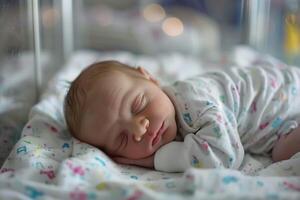 AI generated Perinatal center, newborn in baby box photo