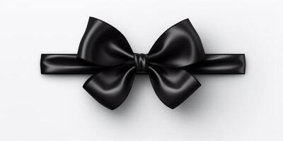 AI generated black bow with horizontal black ribbon, black friday. Generative AI photo