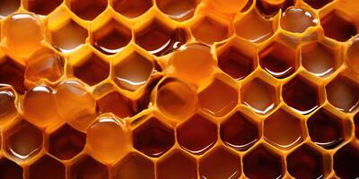 AI generated Background texture and pattern of honeycombs. Generative AI photo