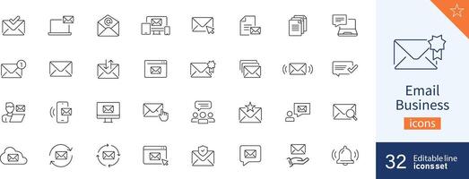 Email icons Pixel perfect. Send, message, internet, .... vector