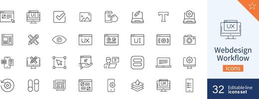 Web design workflow icons Pixel perfect. Design, Graphic, responsive,... vector