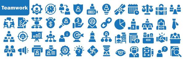 Teamwork line icons set. Business people, ideas, presentations, goals, awards and others. Business teamwork, human resources. Thin line icon collection. eps 10 vector