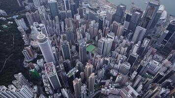 drone vue de le entier de Hong kong dans brouillard panorama video