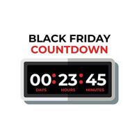 Countdown Clock to Sale for Black Friday Flat Design Vector. vector