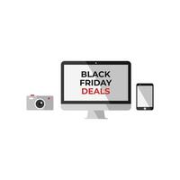 Black Friday Flash Sale on Electronics Flat Design Illustration. vector