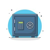 Digital Locker Vector Illustration. Safe Box Concept Design