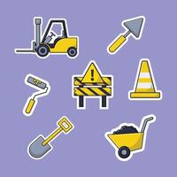 Construction Equipment Vector Sticker Collection