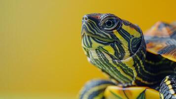 AI generated A turtle on a pastel isolated background photo