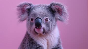 AI generated A koala on a pastel background isolated photo