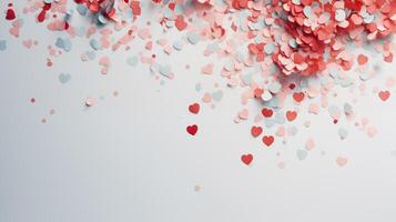 AI generated Top view background with heart confetti photo