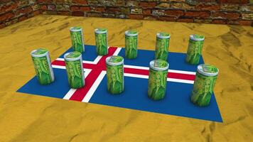 Iceland Flag - 100 Krona Currency video