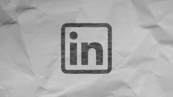 linkedin animação em uma branco papel fundo video