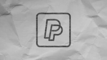 PayPal animering på en vit papper bakgrund video