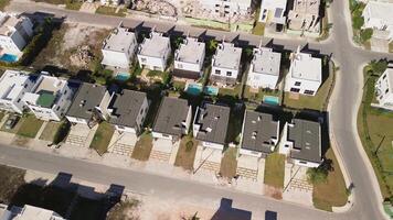 New district. View from above. Construction of apartment buildings video