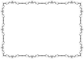 A5 frame, black vintage lines on a white background. vector