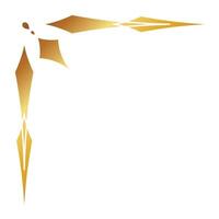 Diamond corner, gold color, triangular shape vector