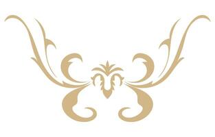 Golden abstract vintage curves for border lines Graphic elements vector