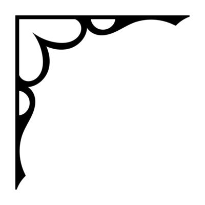 Thin line vintage corner. Medieval period of the Victorian dynasty. Fancy black monogram frame design element abstract icon collection Flower simple symbol