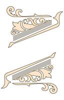 Abstract vintage lines in cream color on white background for graphic elements and frames. vector