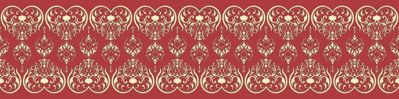 abstract pattern Vintage golden lines on a red carpet background. vector