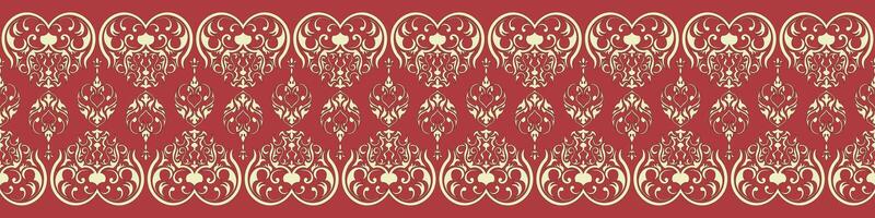 abstract pattern Vintage golden lines on a red carpet background. vector