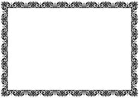 A5 frame, black vintage lines on a white background. vector
