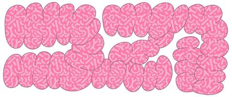 Gut microbiome pattern in abstract guts. Human intestine microbiota with healthy probiotic bacteria. Flat abstract medicine illustration of microbiology checkup. vector