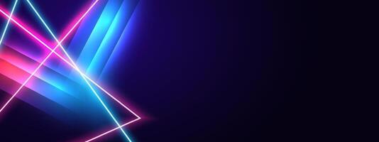 Abstract futuristic background with glowing neon light effect vector