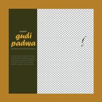 Flat illustration for gudi padwa celebration vector