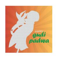 Free happy gudi padwa traditional vector