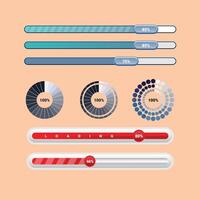 set loading progress diagram icon vector