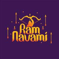 prima ilustración letras para RAM navami día saludos vector