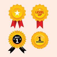 set stickers for the best award certificate vector