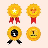 set stickers for the best award certificate vector