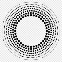 Halftone dots in circle form. Design elements with circular halftone dots. Round dotted frame. Circle dots vector
