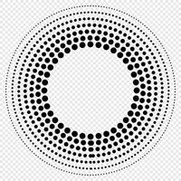 trama de semitonos puntos en circulo forma. diseño elementos con circular trama de semitonos puntos redondo punteado marco. circulo puntos vector