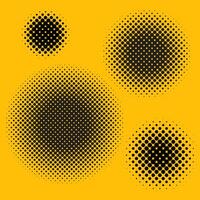 Halftone circular classic background set of four vector