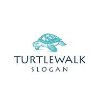 Turtle walk logo illustration vector