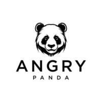 Angry panda logo illustration vector