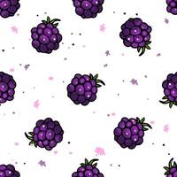 Wild berries pattern. Very berry, blackberry, raspberry, blueberry, color background. Seamless pattern for printing on print, textile vector