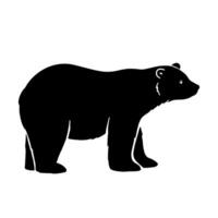 Bear glyph. silhouette of forest animal. vector