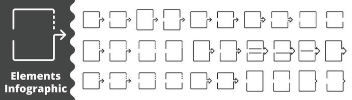 elementos infografía , flecha, cuadrado, diagrama, cuadro, vector