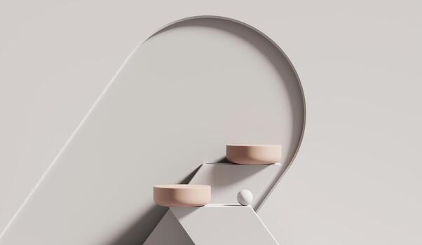 Abstract white platform podium showcase for product display 3d rendering photo